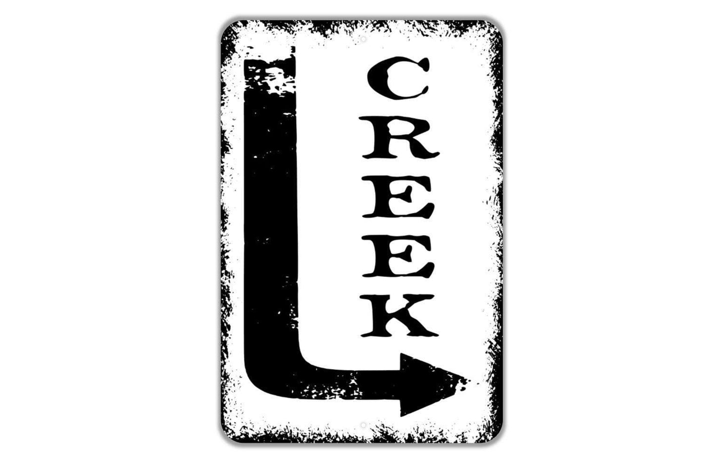 Creek With Right or Left Arrow Sign - Direction Metal Wall Art - Indoor or Outdoor