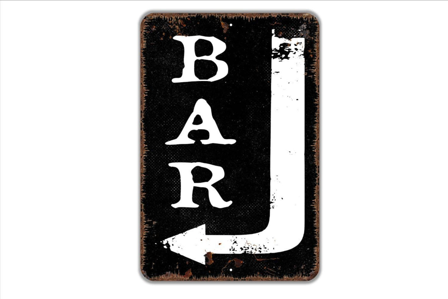 Bar With Right or Left Arrow Sign Metal Wall Art or Vinyl Sticker for Bar Decor, Home Bar Sign, Pub Arrow Sign, Man Cave, Bar Direction Sign
