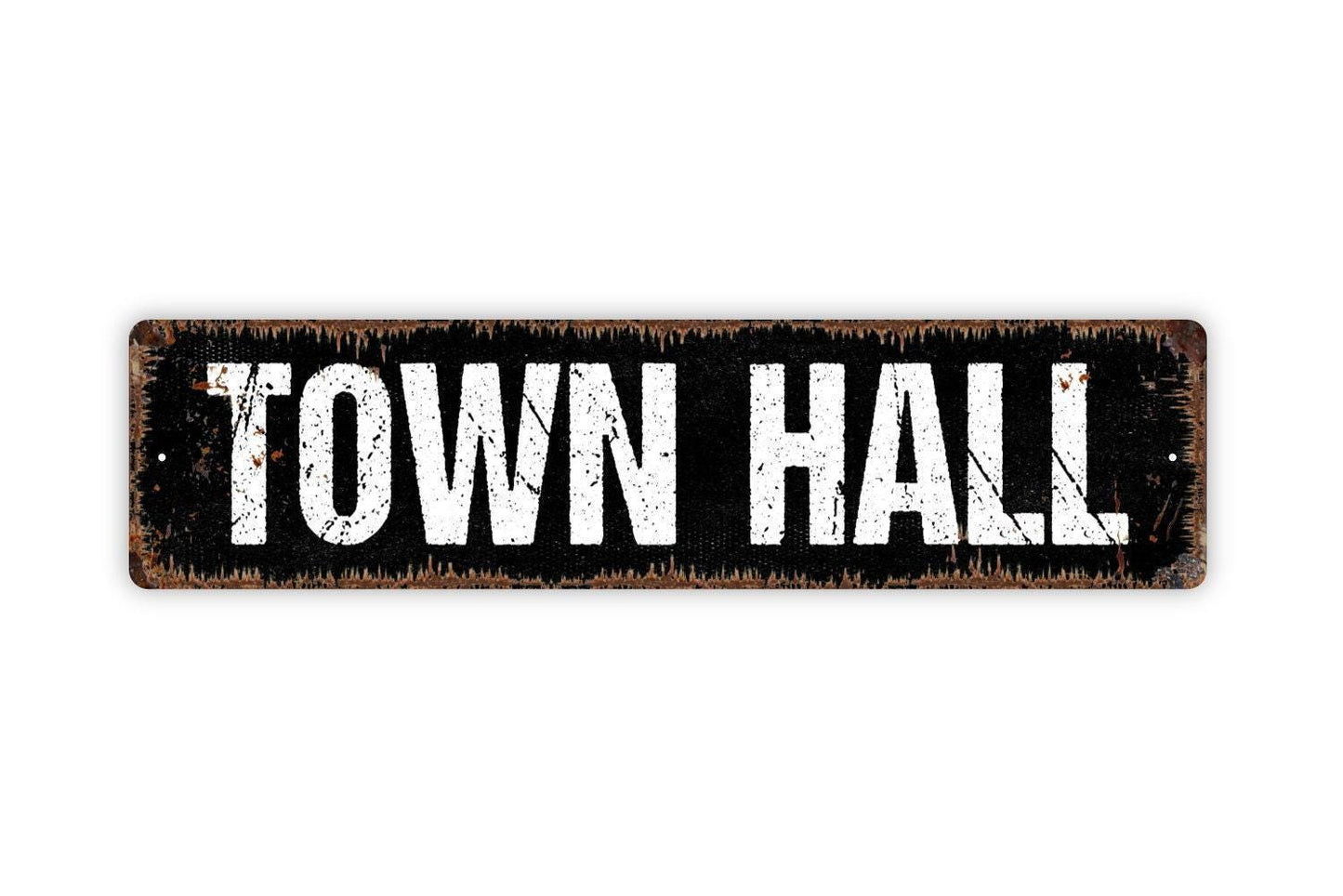 Town Hall Sign | Municipal Office Sign | Historic Building Decor | Community Center Wall Sign | Metal Sign or Vinyl Sticker