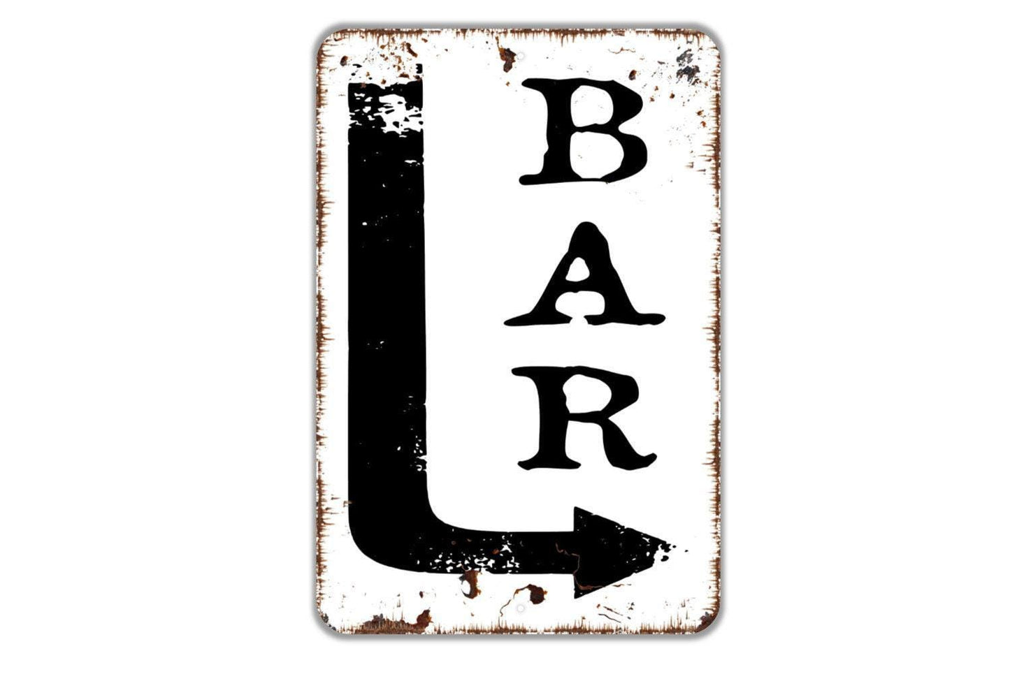 Bar With Right or Left Arrow Sign Metal Wall Art or Vinyl Sticker for Bar Decor, Home Bar Sign, Pub Arrow Sign, Man Cave, Bar Direction Sign