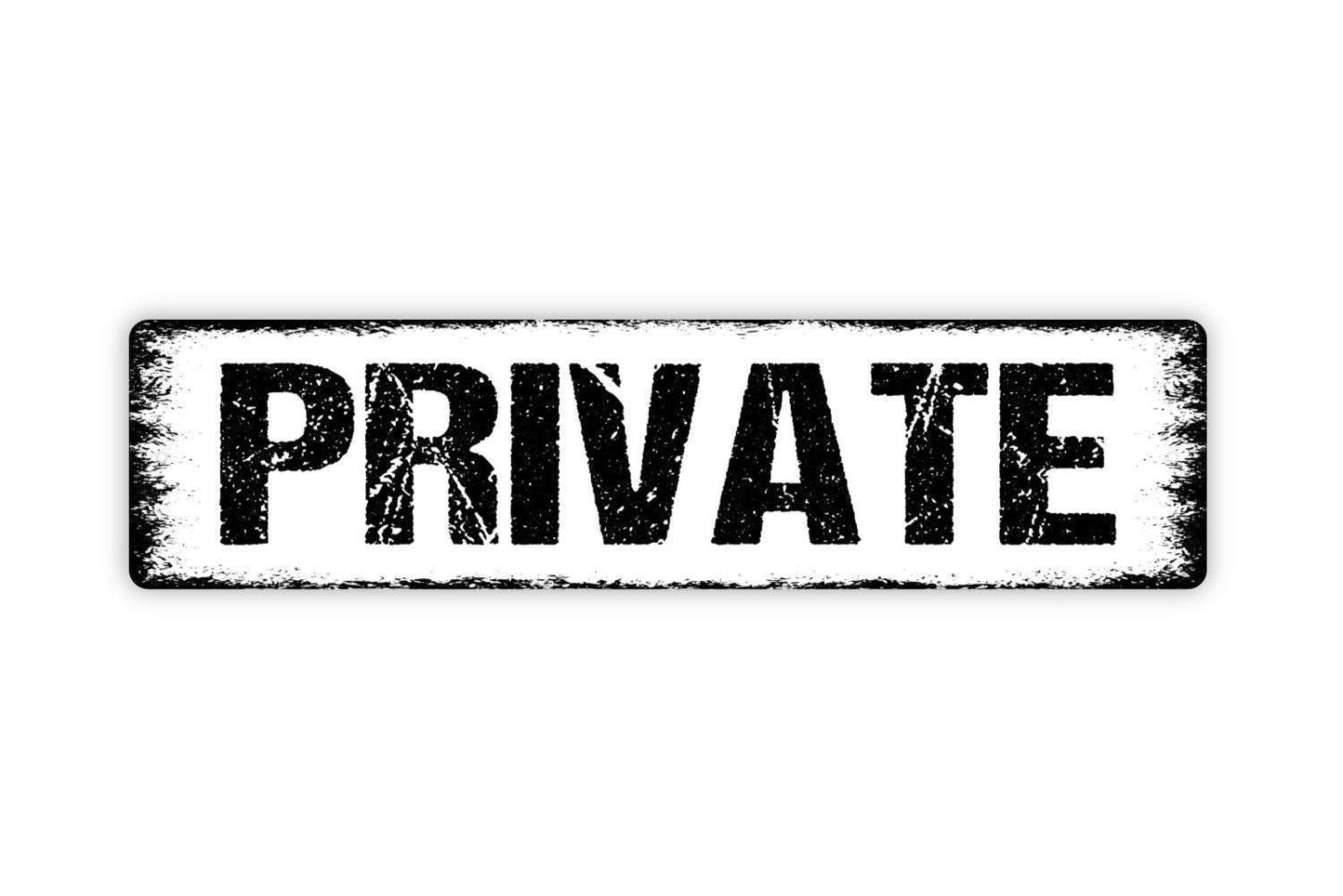 Private Sign - No Trespassing Private Entrance Do Not Enter Private Office Vinyl Sticker Or  Street Metal Sign or Door Name Plate Plaque