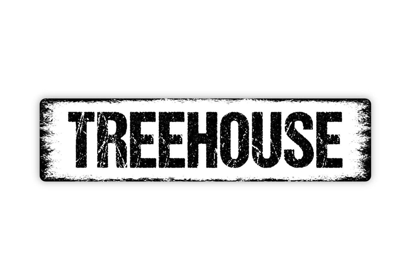 Treehouse Sign - Clubhouse Fort Backyard Child Children Play Kids Farmhouse Style Rustic Street Metal Sign or Door Name Plate Plaque