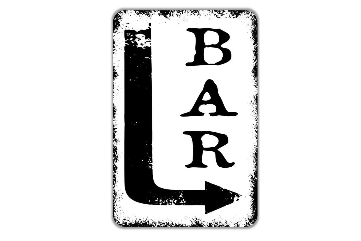 Bar With Right or Left Arrow Sign Metal Wall Art or Vinyl Sticker for Bar Decor, Home Bar Sign, Pub Arrow Sign, Man Cave, Bar Direction Sign