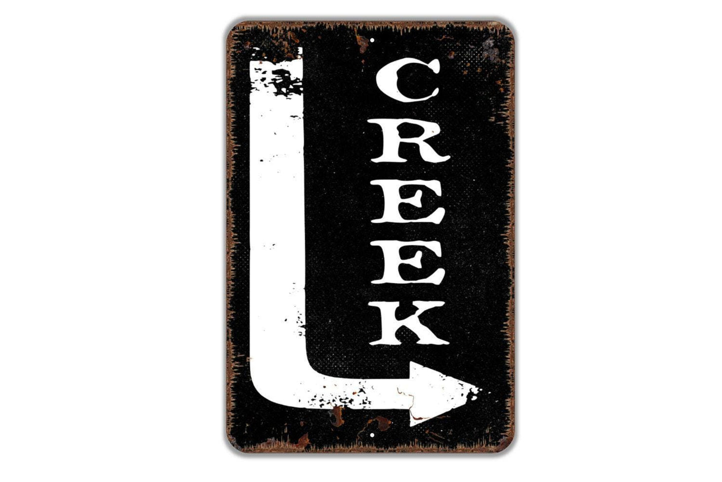 Creek With Right or Left Arrow Sign - Direction Metal Wall Art - Indoor or Outdoor