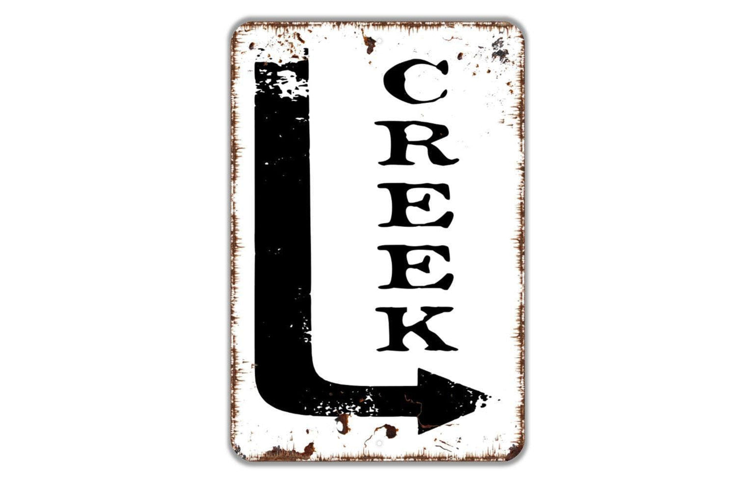 Creek With Right or Left Arrow Sign - Direction Metal Wall Art - Indoor or Outdoor