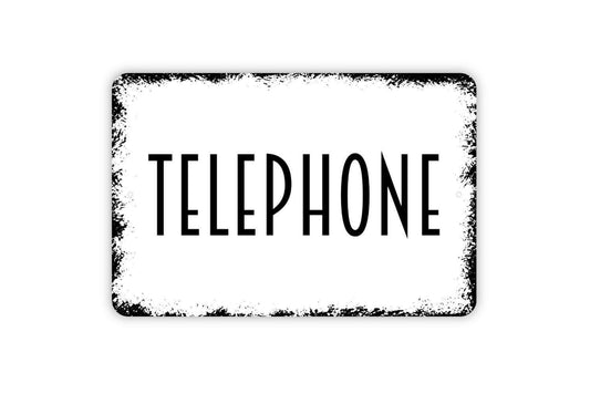 Telephone Sign - Metal Wall Art - Indoor or Outdoor
