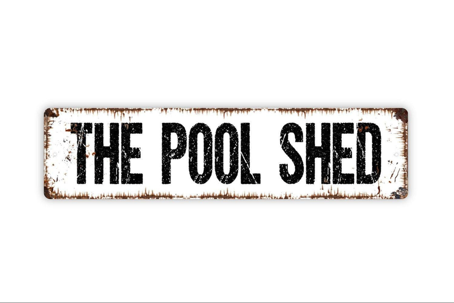 The Pool Shed Sign - Swimming Pool Vinyl Sticker Or  Street Metal Sign or Door Name Plate Plaque