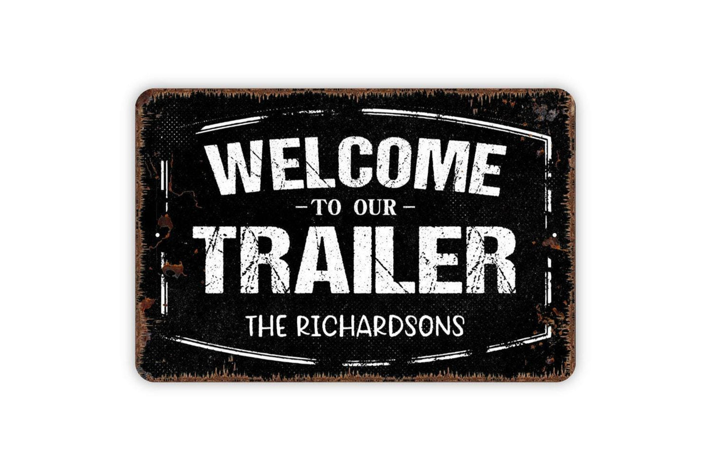 Personalized Welcome To Our Trailer Sign - Custom Metal Wall Art Indoor Or Outdoor