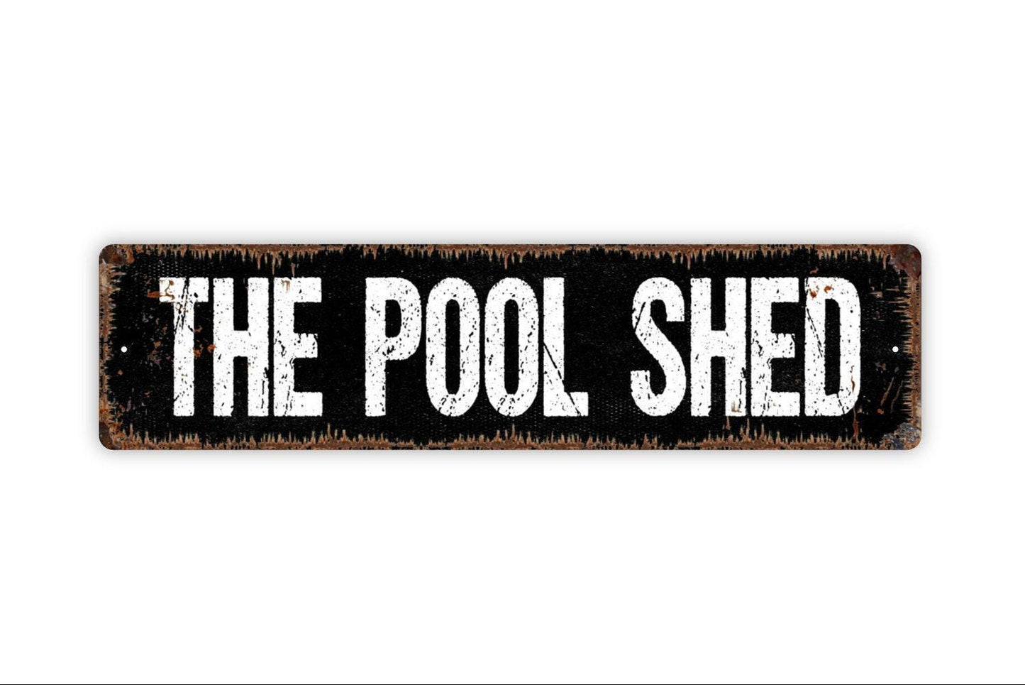 The Pool Shed Sign - Swimming Pool Vinyl Sticker Or  Street Metal Sign or Door Name Plate Plaque