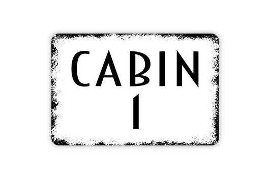 Cabin With Number Sign - Custom Metal Wall Art - Indoor or Outdoor