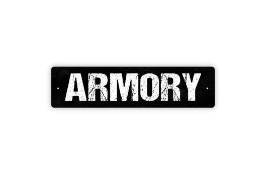 Armory Sign - Vinyl Sticker Or  Metal Street Sign or Door Name Plate Plaque