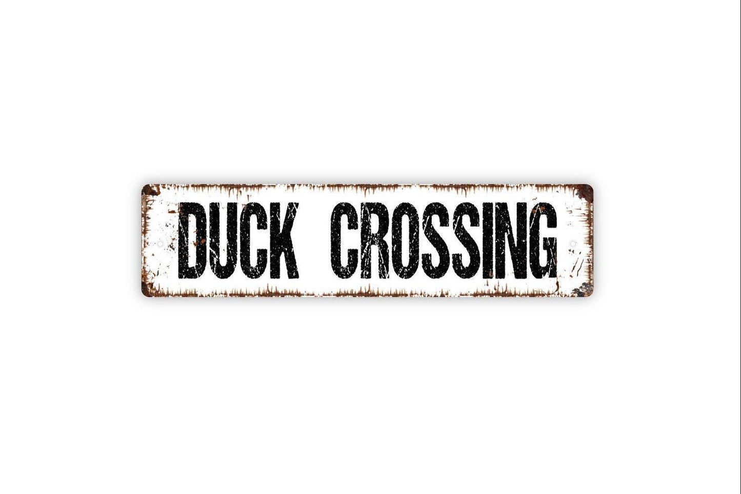 Duck Crossing Sign - Vinyl Sticker Or  Metal Street Sign or Door Name Plate Plaque
