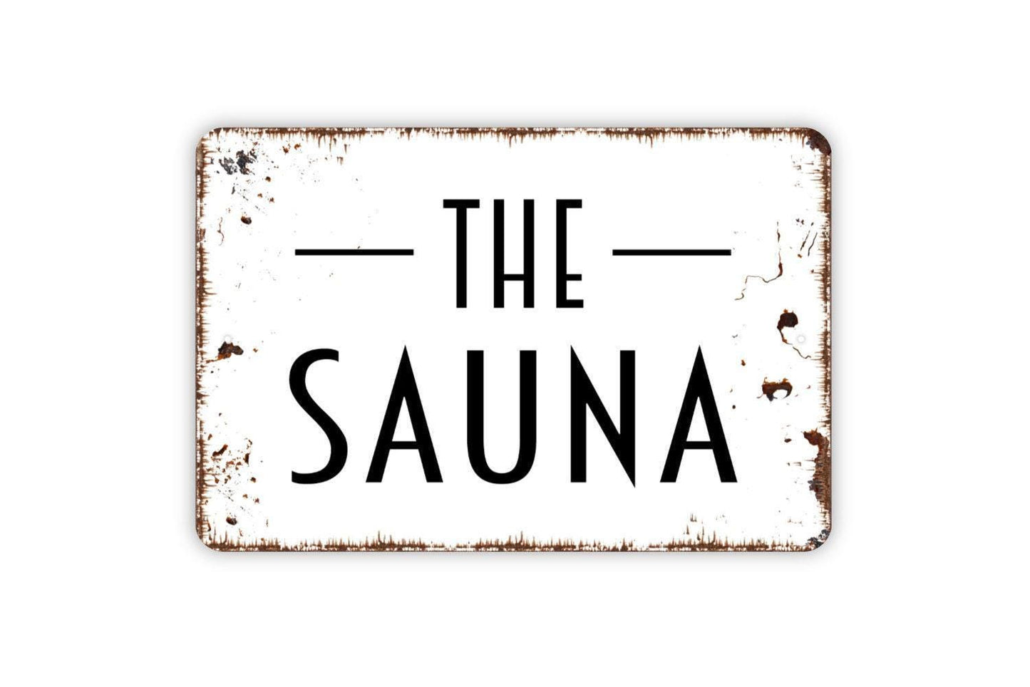 The Sauna Sign | Relaxing Spa Wall Decor | Metal Sign or Vinyl Sticker for Home Sauna, Cabin, Lodge, or Wellness Retreat