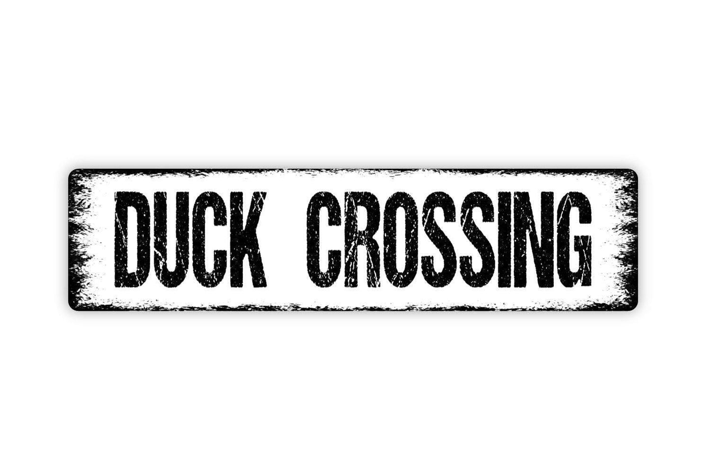 Duck Crossing Sign - Vinyl Sticker Or  Metal Street Sign or Door Name Plate Plaque