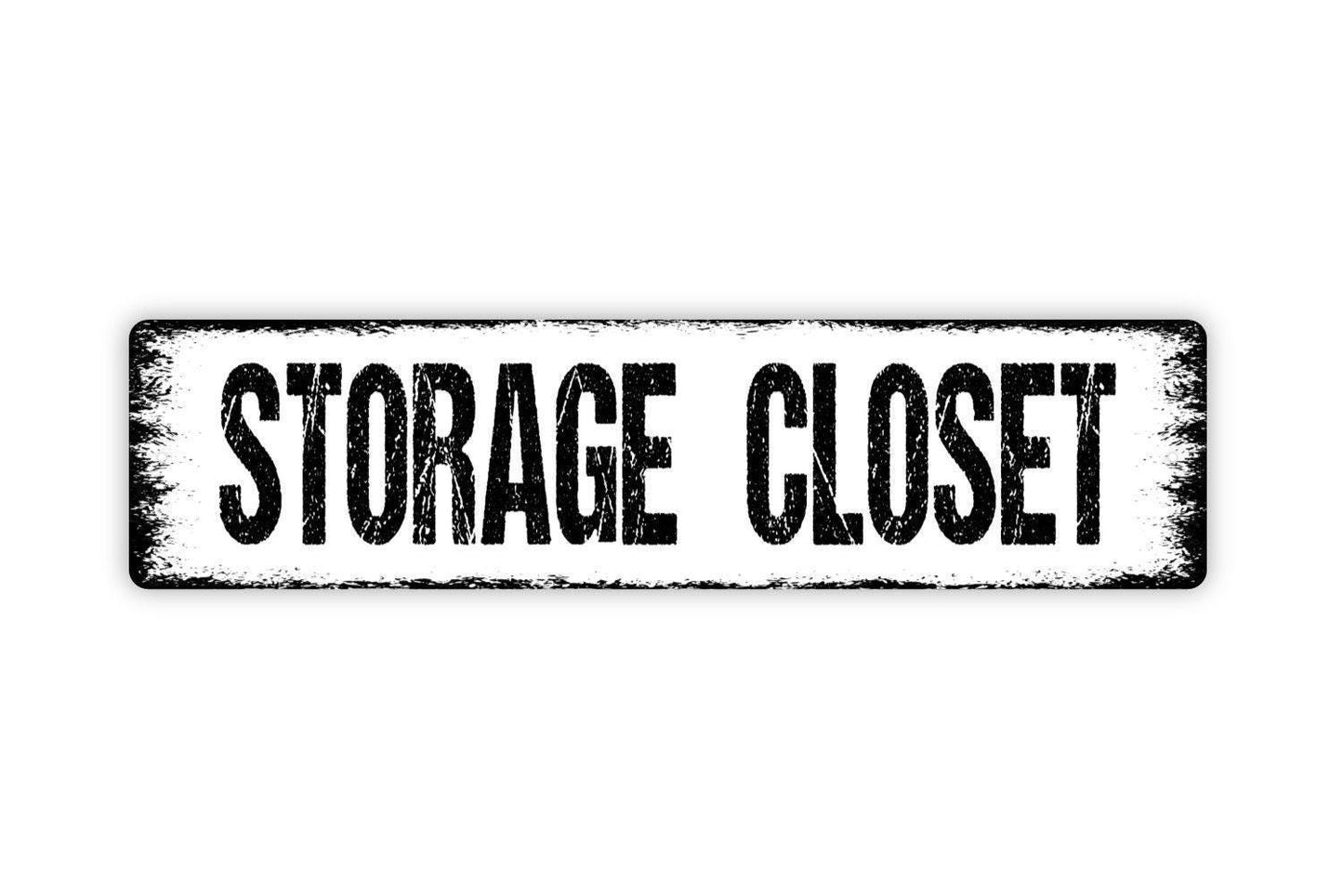 Storage Closet Sign - Rental Vacation Property Hotel Motel Bed And Breakfast Vinyl Sticker Or  Street Metal Sign or Door Name Plate Plaque