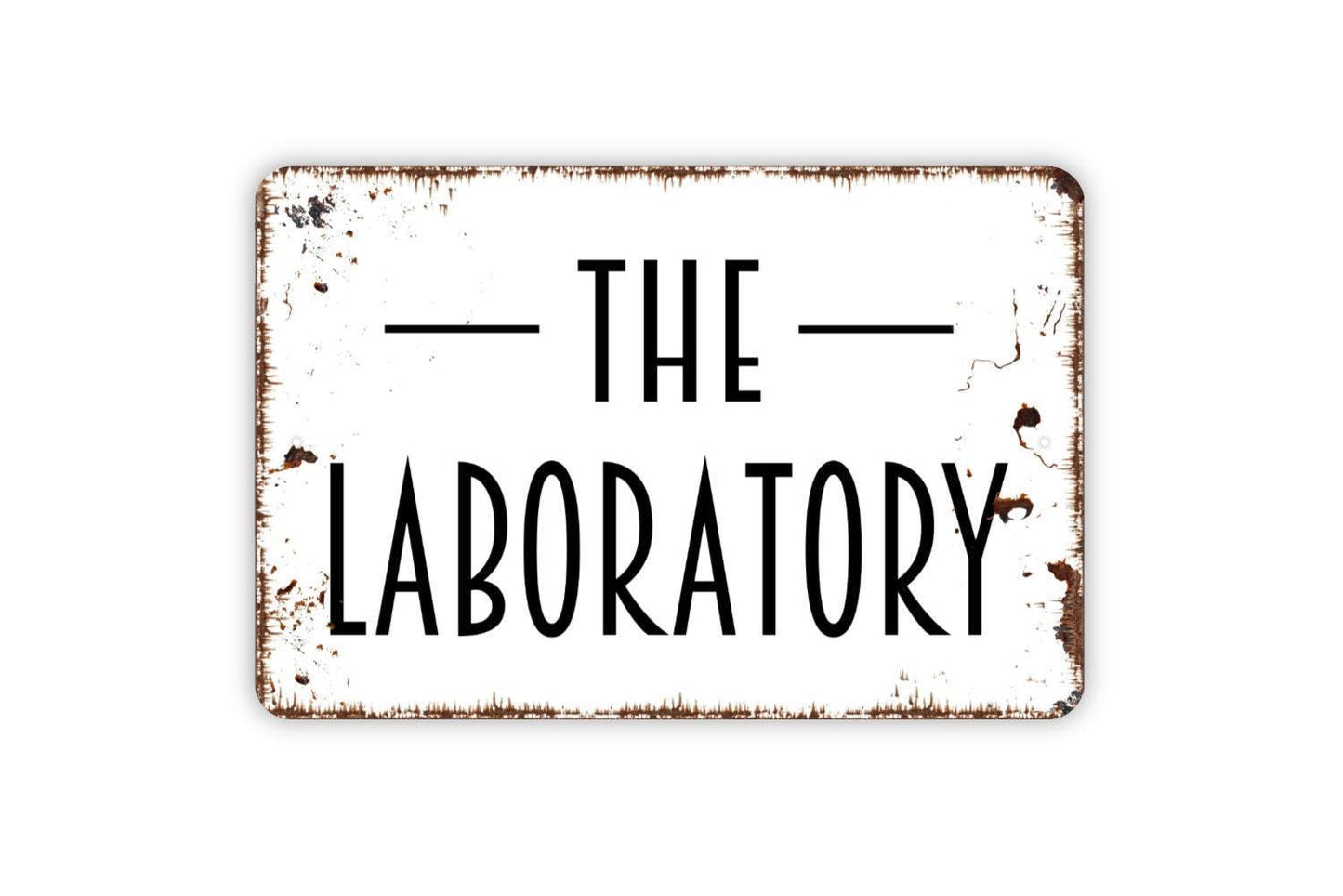 The Laboratory Sign - Metal Sign, Farmhouse Contemporary Modern Wall Metal Sign