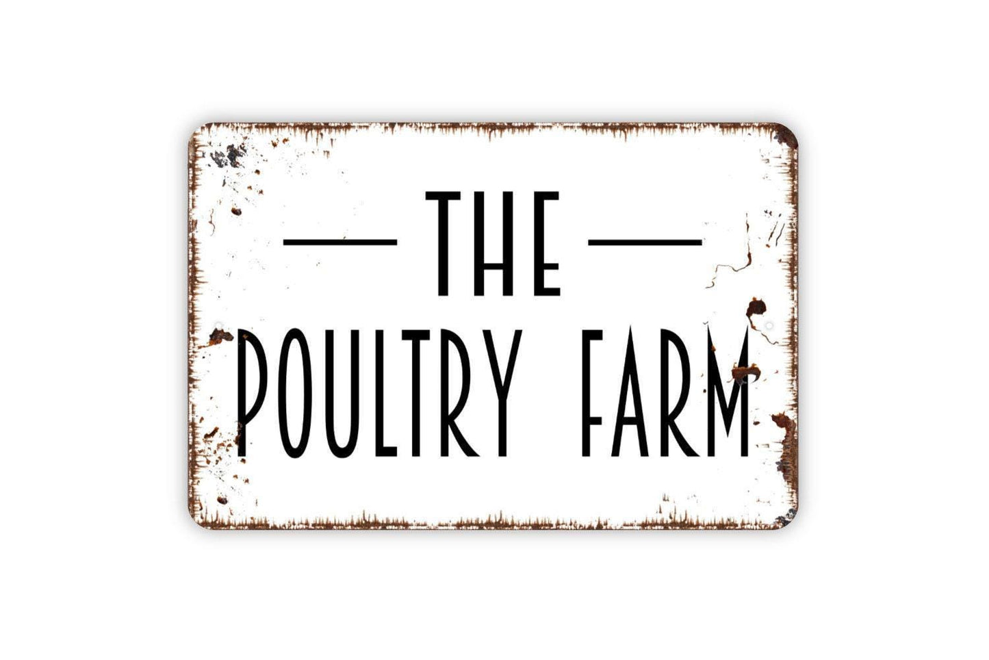 The Poultry Farm Sign | Rustic Farmhouse Wall Sign for Barn, Coop, Kitchen, or Homestead | Country Style Metal Sign or Vinyl Sticker Décor