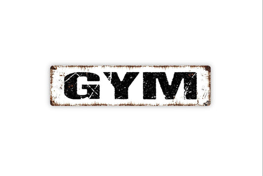Gym Sign - Fitness Room Workout Home Gym Cardio Weightlifting Vinyl Sticker Or  Street Metal Sign or Door Name Plate Plaque