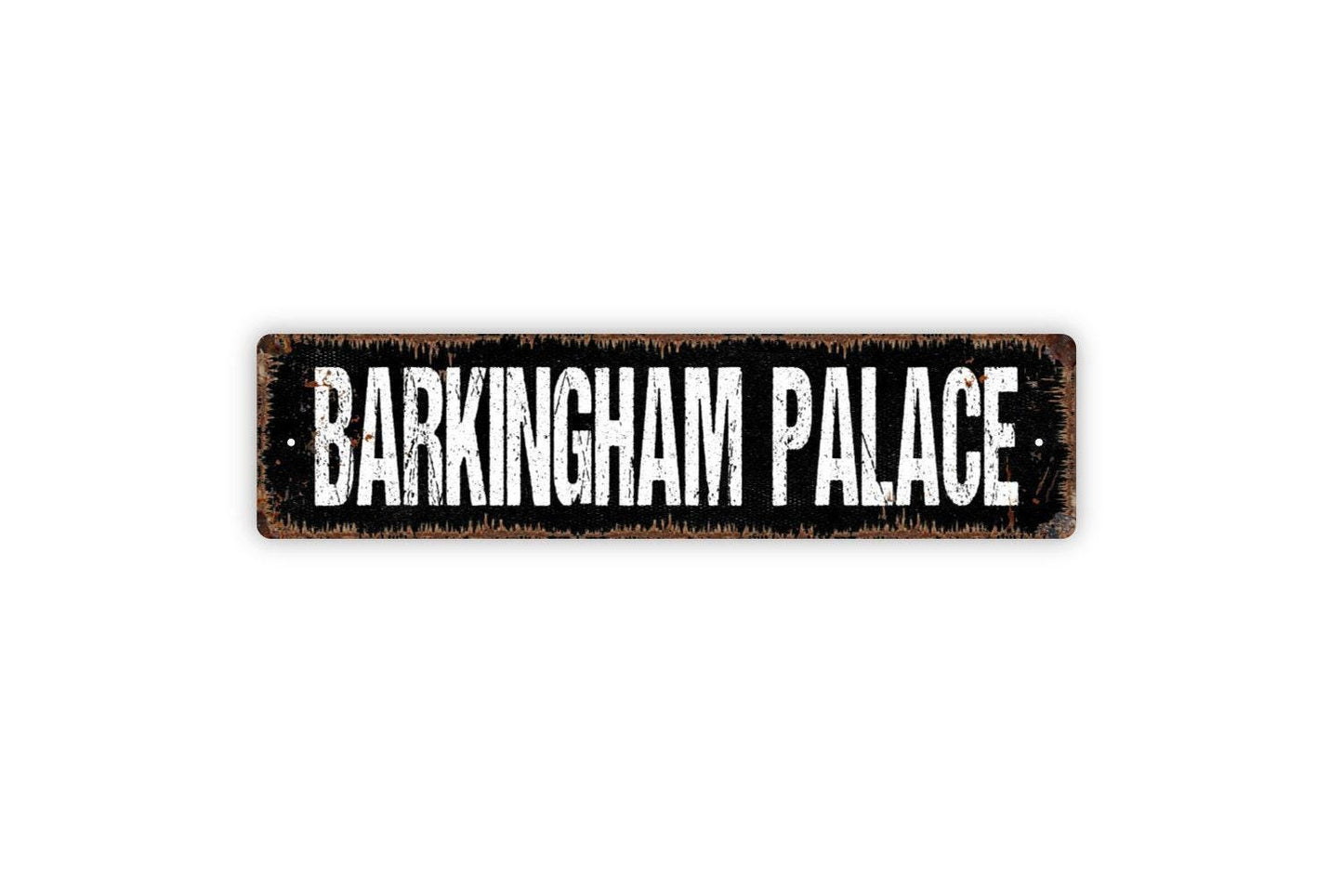 Barkingham Palace Sign - Funny Dog House Doggy Pup Puppy Vinyl Sticker Or  Metal Street Sign or Door Name Plate Plaque