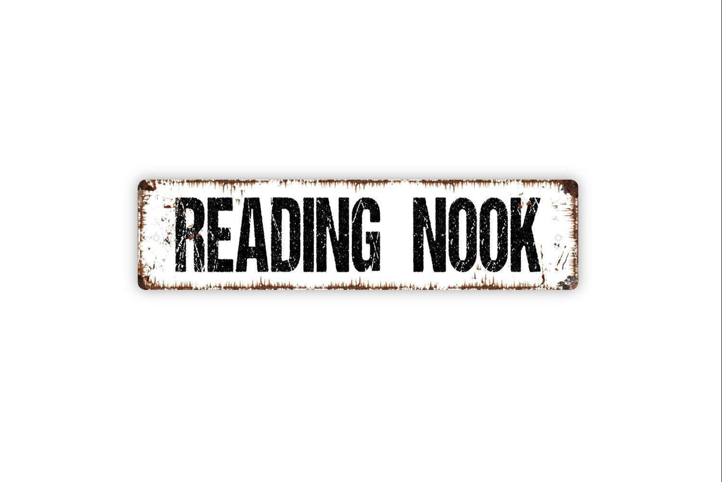 Reading Nook Sign | Rustic Book Lover Wall Decor | Farmhouse Library or Study Sign | Custom Metal Sign or Vinyl Sticker | Cozy Reading Art