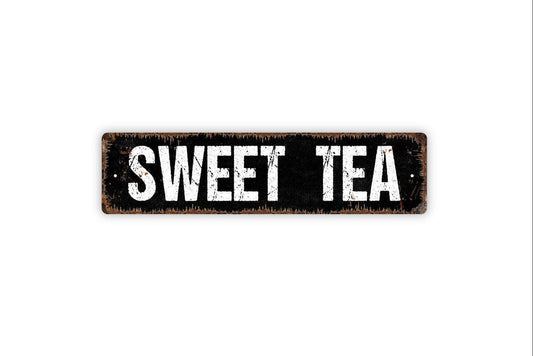 Sweet Tea Sign - Kitchen Summertime Vinyl Sticker Or  Street Metal Sign or Door Name Plate Plaque