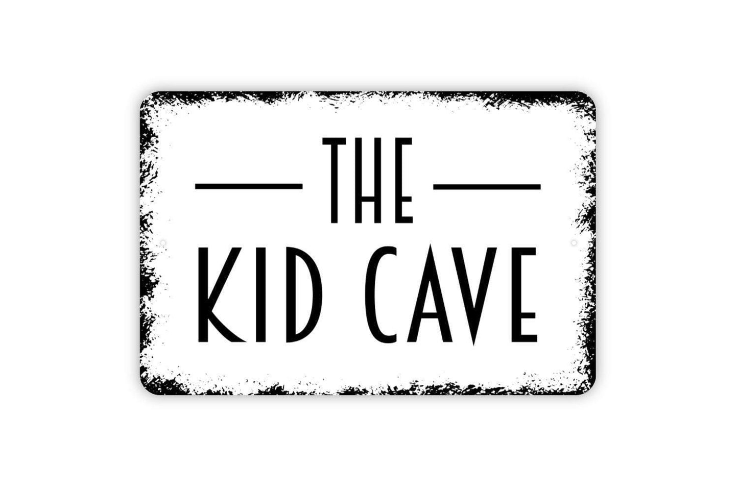 The Kid Cave Sign - Fun Playhouse Metal Indoor or Outdoor Metal Wall Art