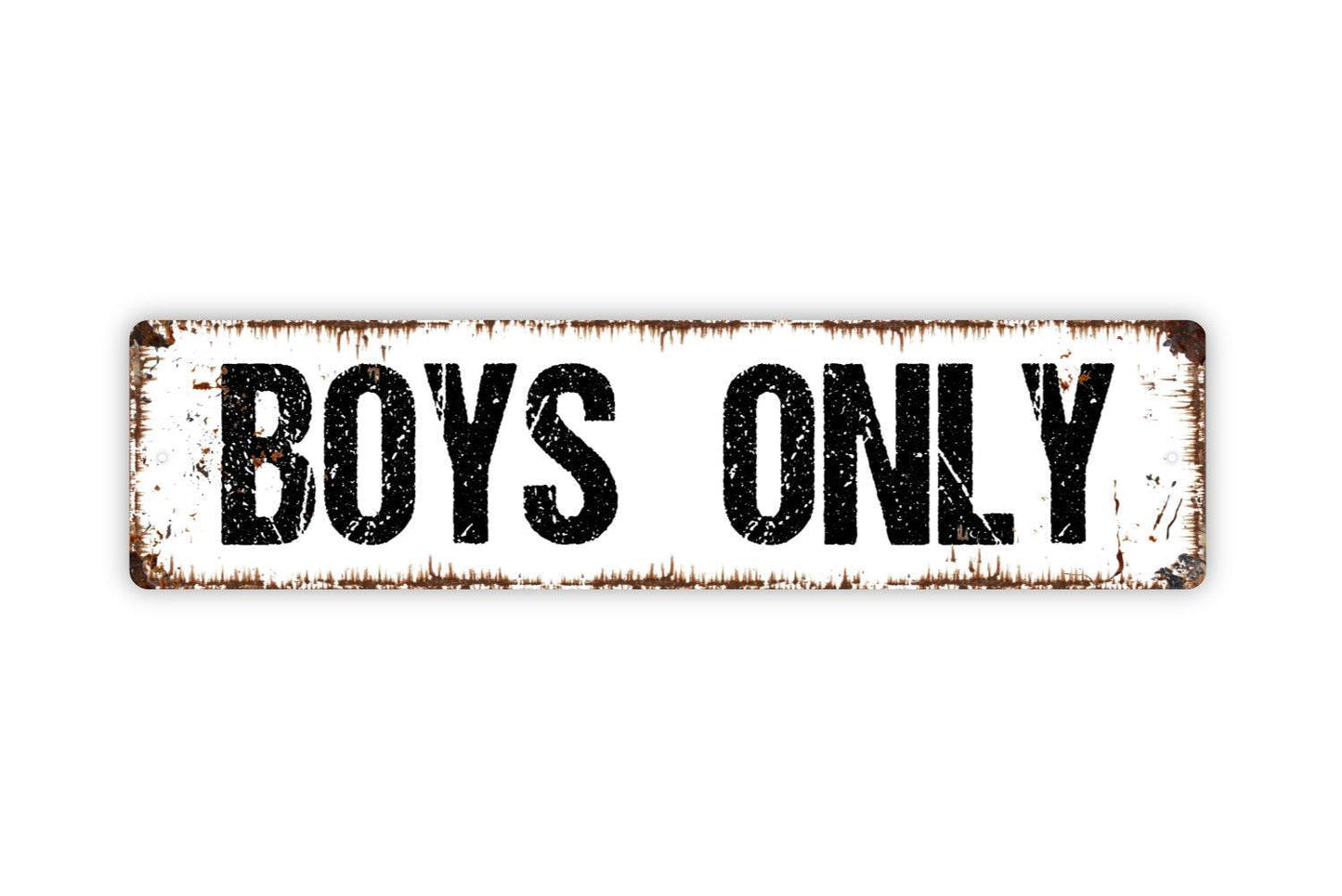 Boys Only Sign | Kids Bedroom Metal Sign or Vinyl Sticker | Playroom, Clubhouse, or Door Decor | Gift for Boys Room or Birthday