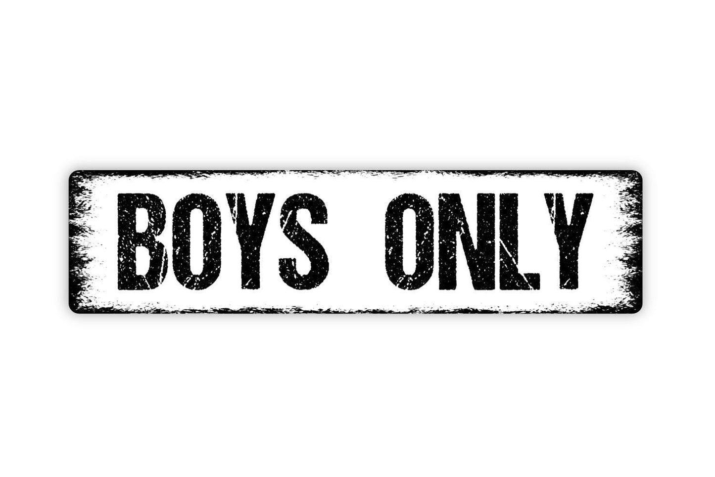 Boys Only Sign | Kids Bedroom Metal Sign or Vinyl Sticker | Playroom, Clubhouse, or Door Decor | Gift for Boys Room or Birthday
