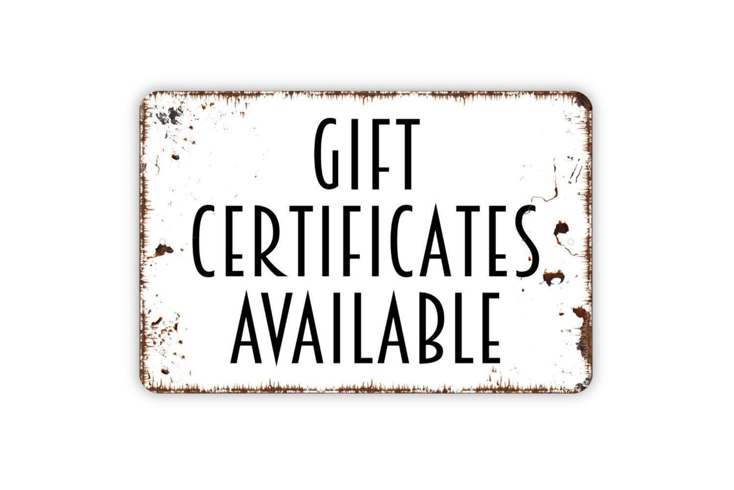 Gift Certificates Available Sign | Business Metal Sign or Vinyl Sticker | Shop, Salon, Restaurant, or Small Business Wall Decor