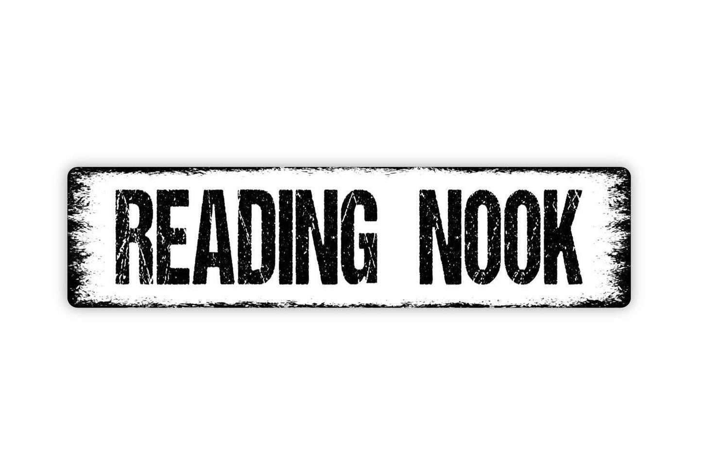 Reading Nook Sign | Rustic Book Lover Wall Decor | Farmhouse Library or Study Sign | Custom Metal Sign or Vinyl Sticker | Cozy Reading Art
