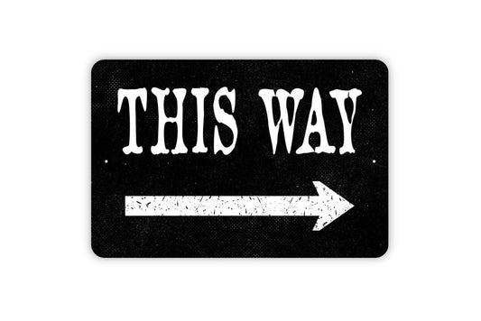 This Way with Right or Left Directional Arrow Metal Sign - Farmhouse Style Wall Decor Modern Wall Metal Sign