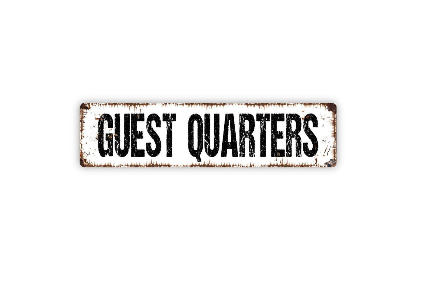 Guest Quarters Sign Metal or Vinyl Sticker | Rustic Farmhouse Guest Room Decor | Bedroom Door Sign | Country Home Wall Art | Visitor Room