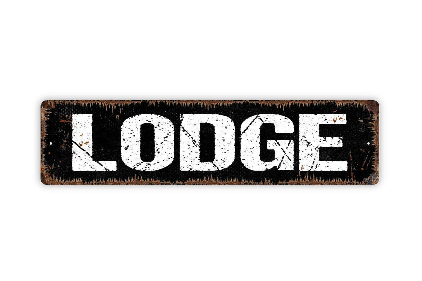 Lodge Metal Sign - Ski Resort Mountain Cabin Vinyl Sticker Or  Street Metal Sign or Door Name Plate Plaque