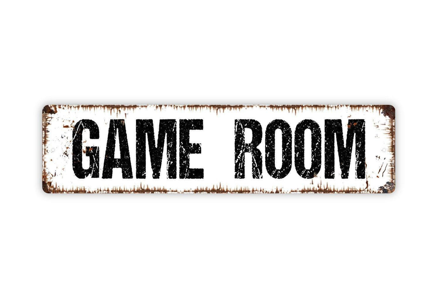 Game Room Sign | Rustic Man Cave Wall Decor | Family Entertainment Room Arcade Pool Table Bar Wall Art | Metal Sign or Vinyl Sticker