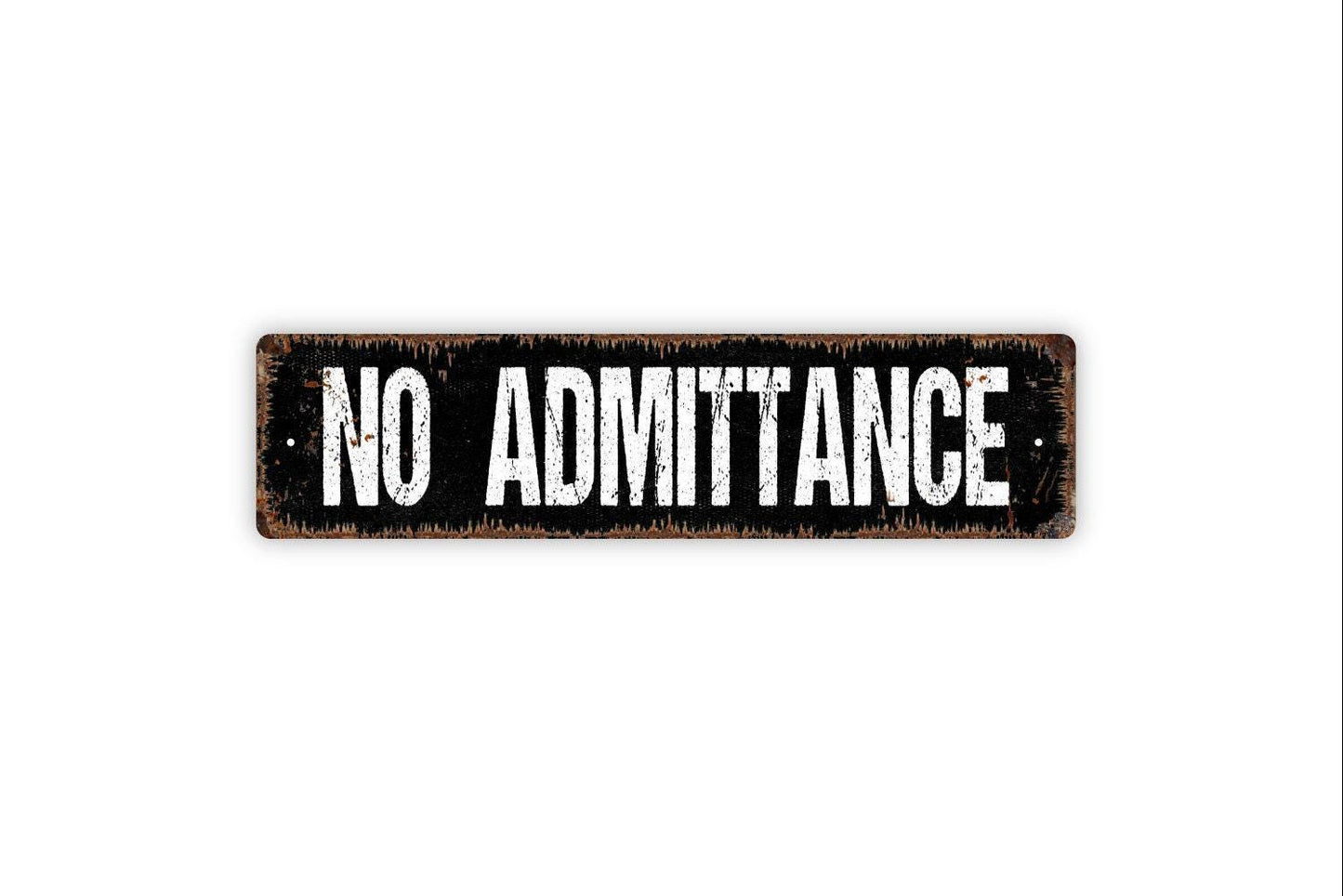 No Admittance Sign - Private Not An Exit Employees Only Vinyl Sticker Or  Street Metal Sign or Door Name Plate Plaque