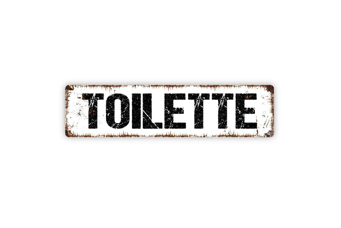 Toilette Sign - Restroom Bathroom Toilet Throne Guest Bath Vinyl Sticker Or  Street Metal Sign or Door Name Plate Plaque