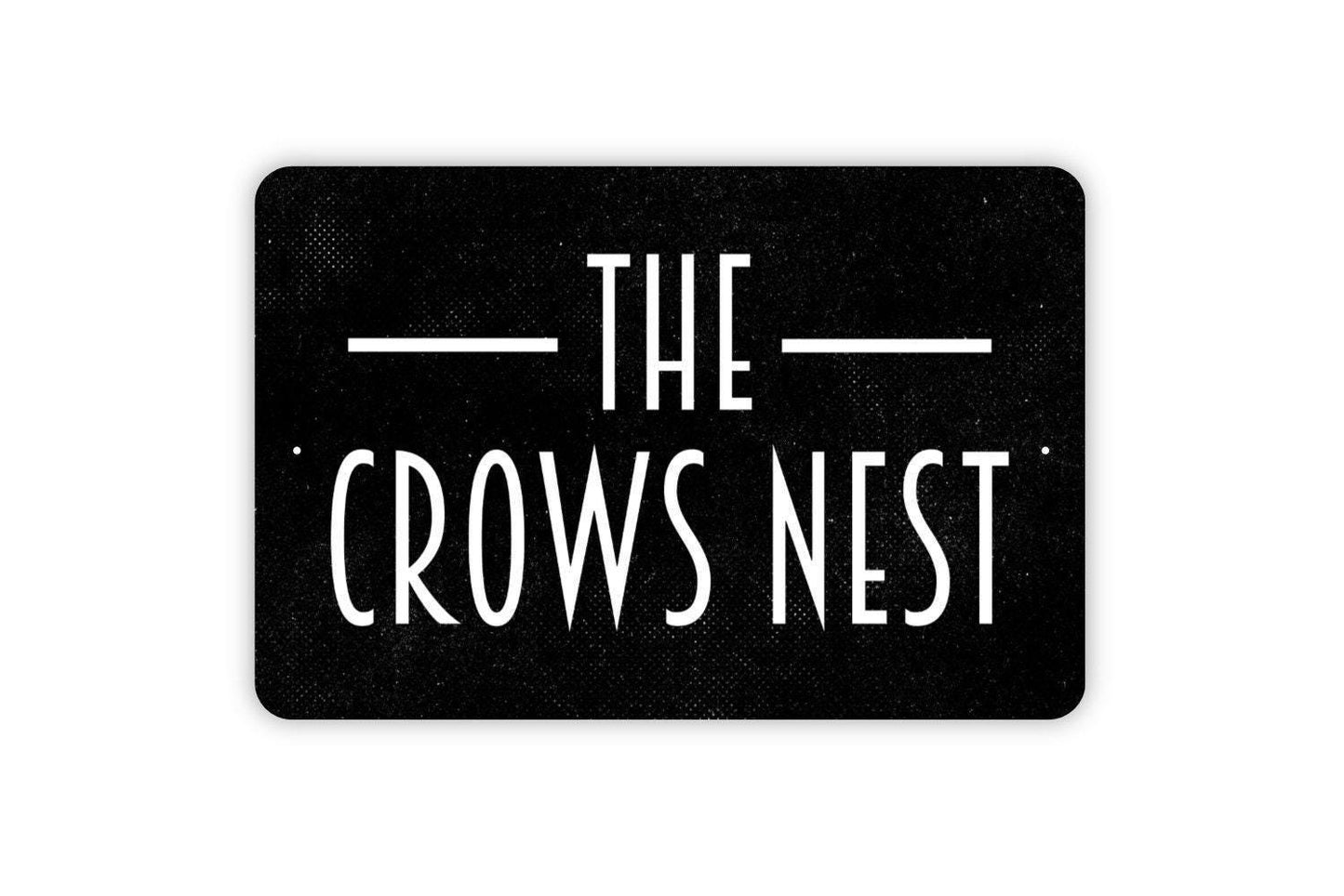 The Crows Nest Sign | Nautical Coastal Beach House Decor | Personalized Metal Sign or Vinyl Sticker for Home, Bar, or Cabin