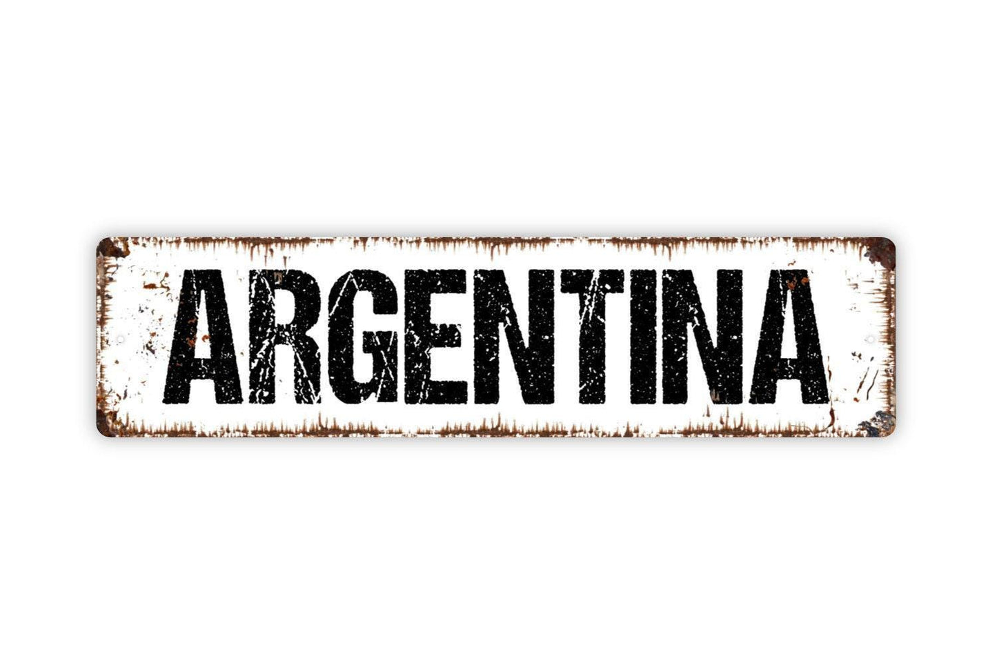 Argentina Sign - Welcome Vinyl Sticker Or  Street Metal Sign or Door Name Plate Plaque