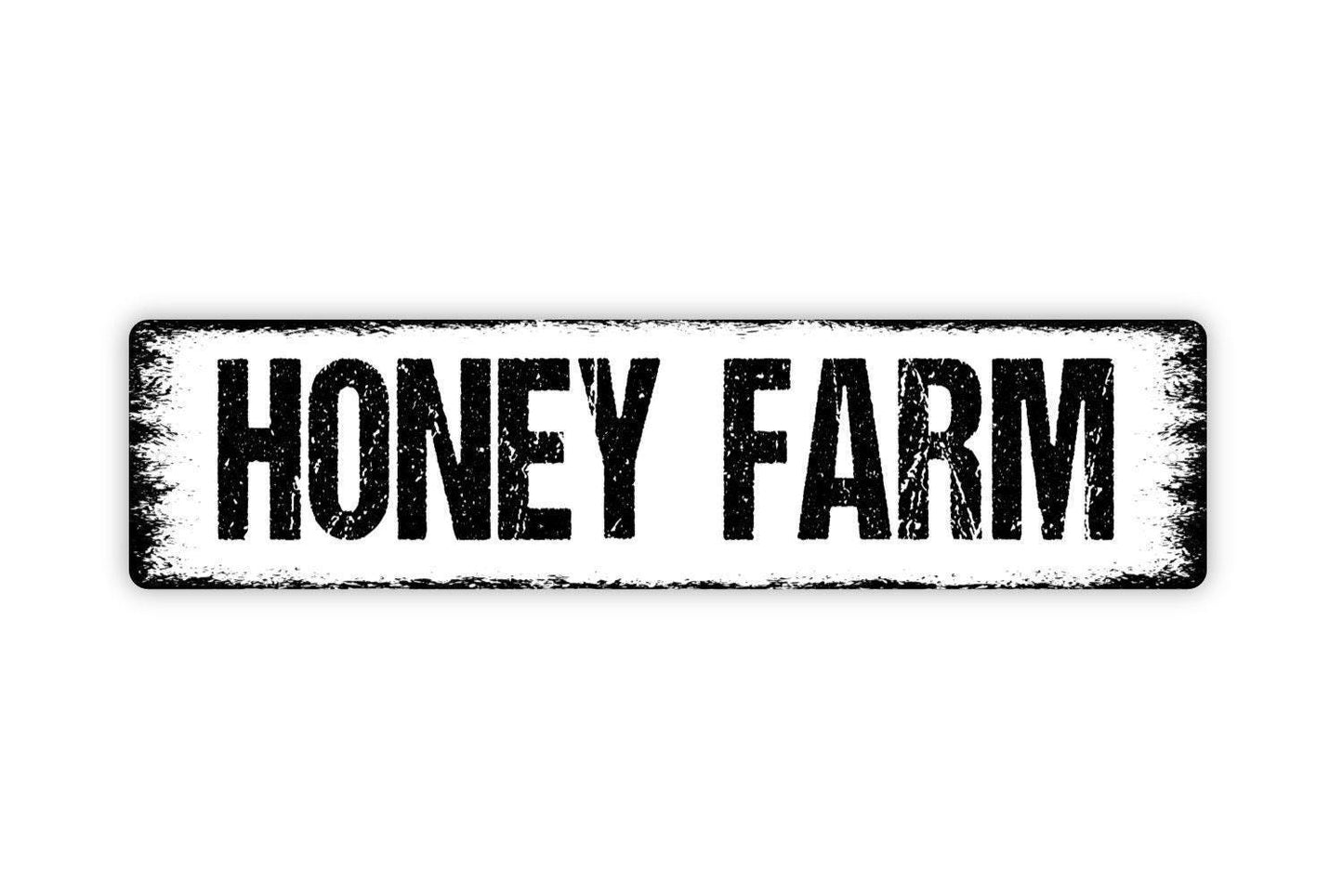 Honey Farm Sign - Vinyl Sticker Or  Metal Street Sign or Door Name Plate Plaque