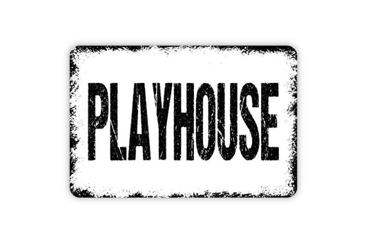 Playhouse Sign - Kids Metal Indoor or Outdoor Wall Art