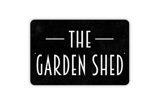 The Garden Shed Sign | Rustic Farmhouse Outdoor Garden Decor | Metal Sign or Vinyl Sticker for Yard Patio Cottage Greenhouse