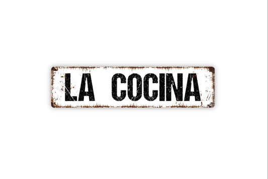 La Cocina Sign - Kitchen Pantry Dinner Vinyl Sticker Or  Metal Street Sign or Door Name Plate Plaque