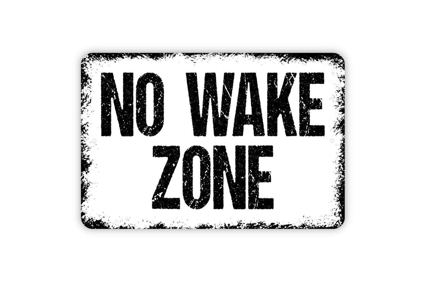 No Wake Zone Sign | Lake House Decor | Rustic Cabin Dock Sign | Metal Sign or Vinyl Sticker | Boating and Waterfront Wall Decor