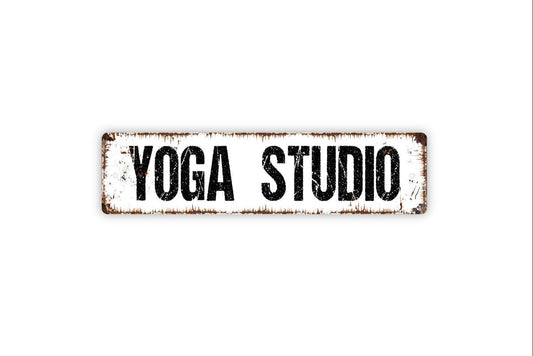 Yoga Studio Sign Metal or Vinyl Sticker | Meditation Wall Art | Wellness Center Decor | Zen Room Sign | Spa Yoga Studio Wall Decor