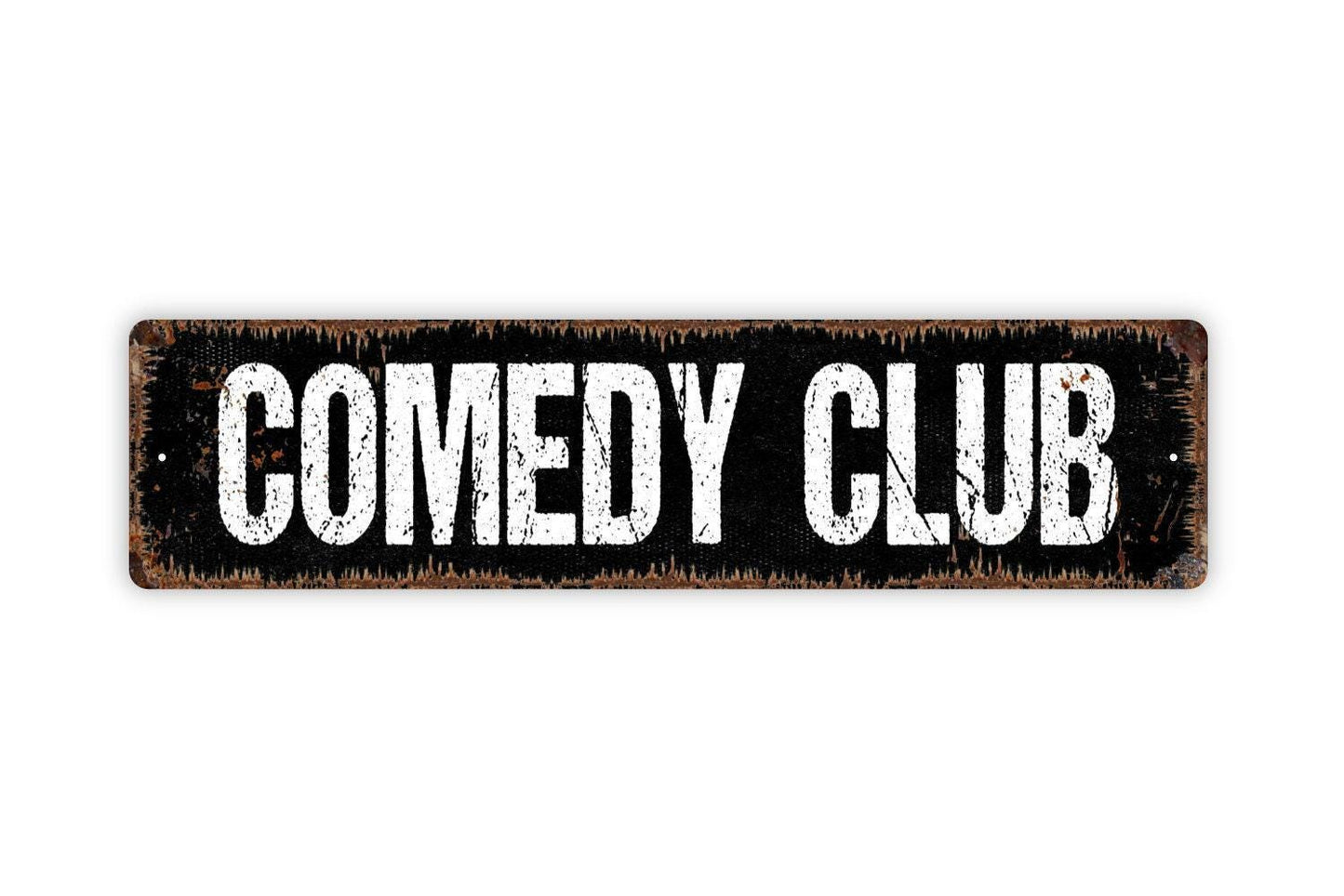 Comedy Club Sign - Jokes Comedian Bar Pub Taproom Tavern Man Cave Vinyl Sticker Or  Street Metal Sign or Door Name Plate Plaque