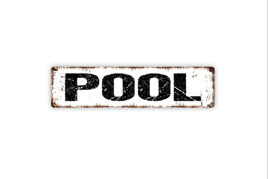 Pool Sign - Swimming Pool Vinyl Sticker Or  Street Sign or Door Name Plate Plaque