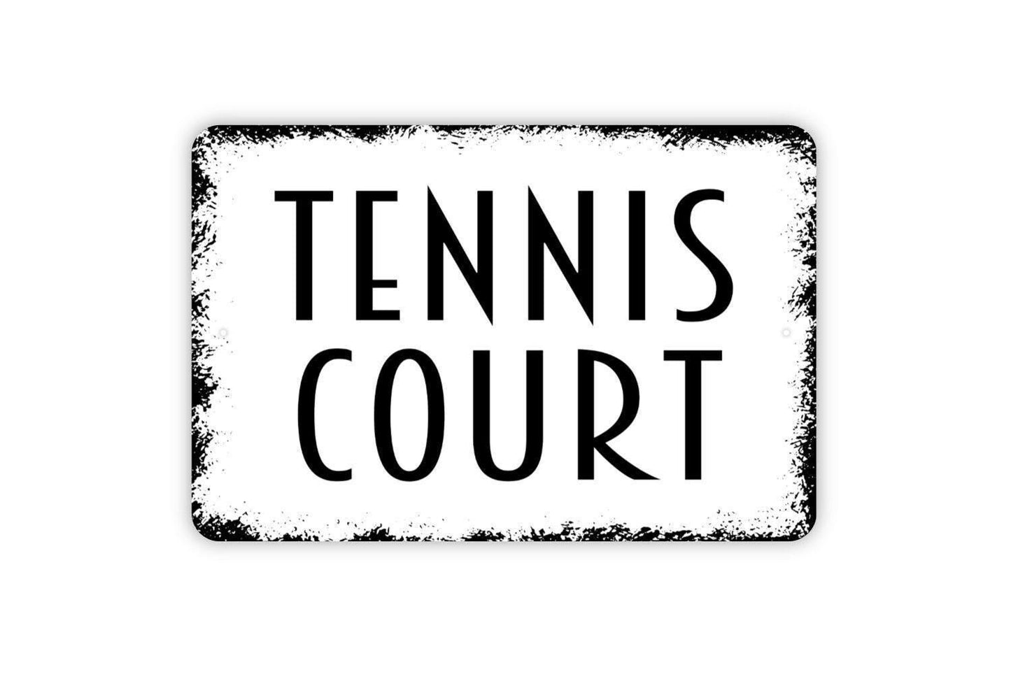 Tennis Court Sign - Sports Metal Wall Art - Indoor or Outdoor