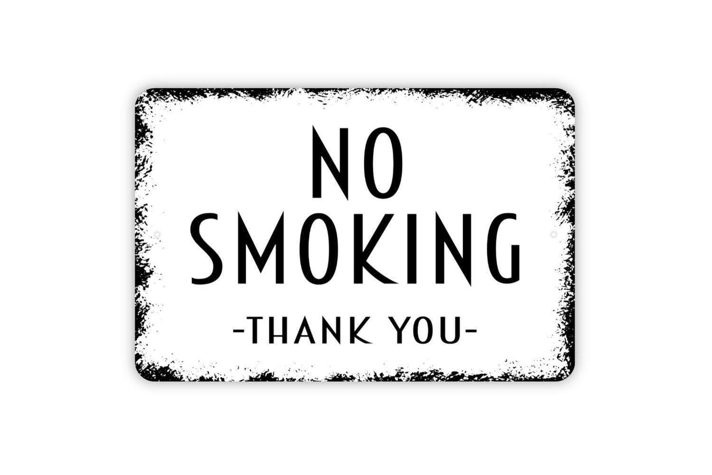 No Smoking Thank You Sign - Metal Indoor or Outdoor Wall Art
