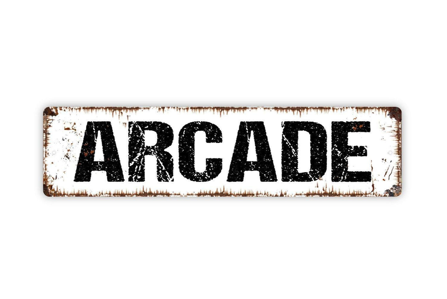 Arcade Sign - Vinyl Sticker Or  Metal Street Sign or Door Name Plate Plaque