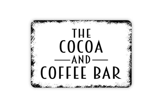 The Cocoa And Coffee Bar Sign, Metal Sign, Farmhouse Contemporary Modern Wall Metal Sign
